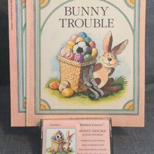 Lot of 2 - Bunny Trouble by Hans Wilhelm + Cassette Tape - Acceptable Condition